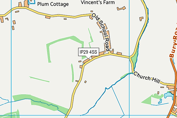 IP29 4SS map - OS VectorMap District (Ordnance Survey)