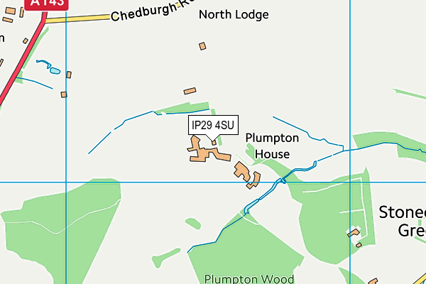 IP29 4SU map - OS VectorMap District (Ordnance Survey)