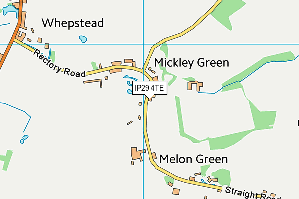 IP29 4TE map - OS VectorMap District (Ordnance Survey)