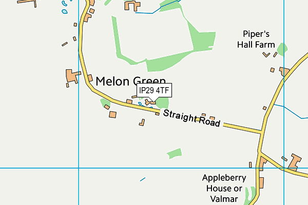 IP29 4TF map - OS VectorMap District (Ordnance Survey)