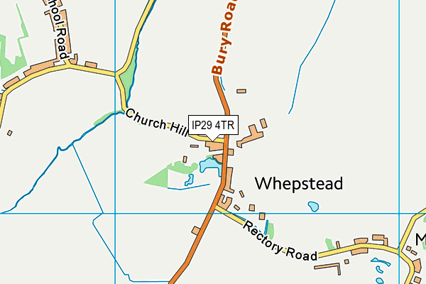 IP29 4TR map - OS VectorMap District (Ordnance Survey)