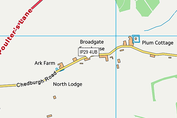 IP29 4UB map - OS VectorMap District (Ordnance Survey)