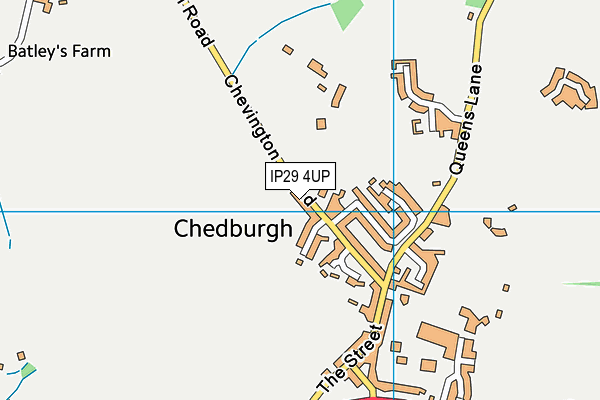 IP29 4UP map - OS VectorMap District (Ordnance Survey)