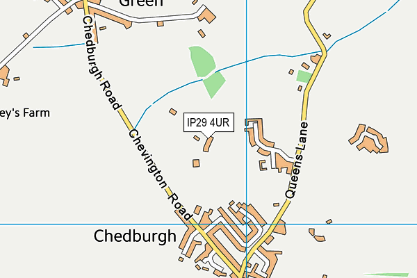 IP29 4UR map - OS VectorMap District (Ordnance Survey)