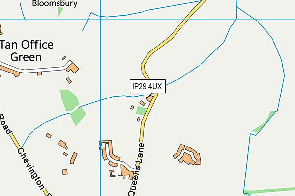 IP29 4UX map - OS VectorMap District (Ordnance Survey)