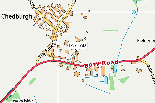 IP29 4WD map - OS VectorMap District (Ordnance Survey)