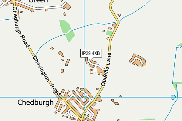 IP29 4XB map - OS VectorMap District (Ordnance Survey)