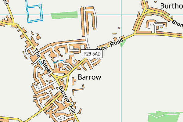 IP29 5AD map - OS VectorMap District (Ordnance Survey)