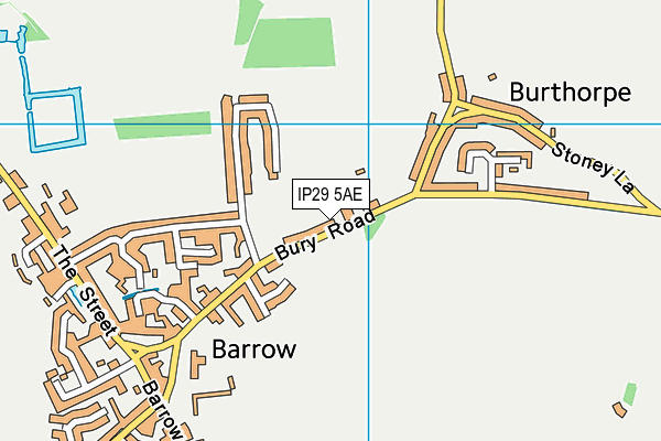 IP29 5AE map - OS VectorMap District (Ordnance Survey)