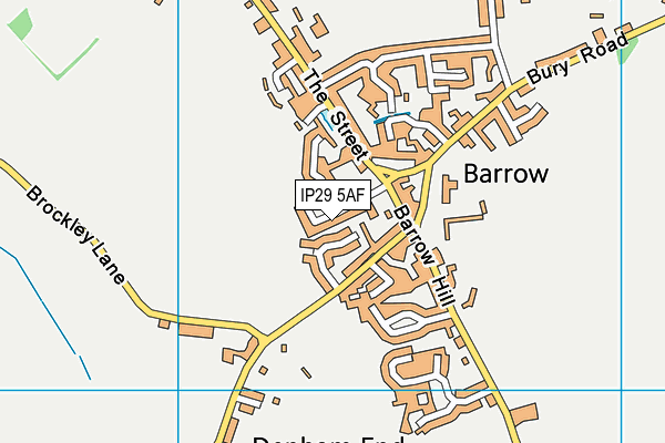 IP29 5AF map - OS VectorMap District (Ordnance Survey)