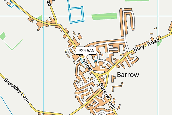 Barrow Playing Field map (IP29 5AN) - OS VectorMap District (Ordnance Survey)
