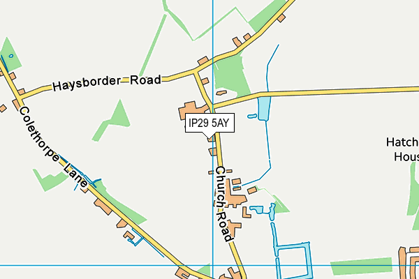 IP29 5AY map - OS VectorMap District (Ordnance Survey)