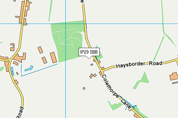 IP29 5BB map - OS VectorMap District (Ordnance Survey)