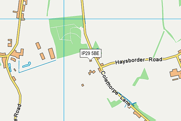 IP29 5BE map - OS VectorMap District (Ordnance Survey)