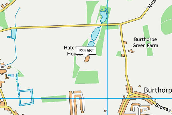 IP29 5BT map - OS VectorMap District (Ordnance Survey)