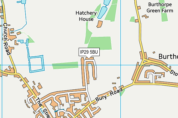 IP29 5BU map - OS VectorMap District (Ordnance Survey)