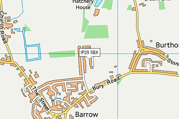 IP29 5BX map - OS VectorMap District (Ordnance Survey)