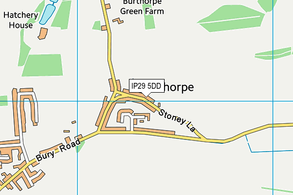 IP29 5DD map - OS VectorMap District (Ordnance Survey)