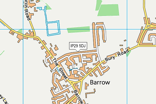 IP29 5DJ map - OS VectorMap District (Ordnance Survey)