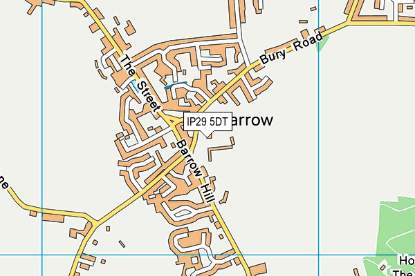 IP29 5DT map - OS VectorMap District (Ordnance Survey)