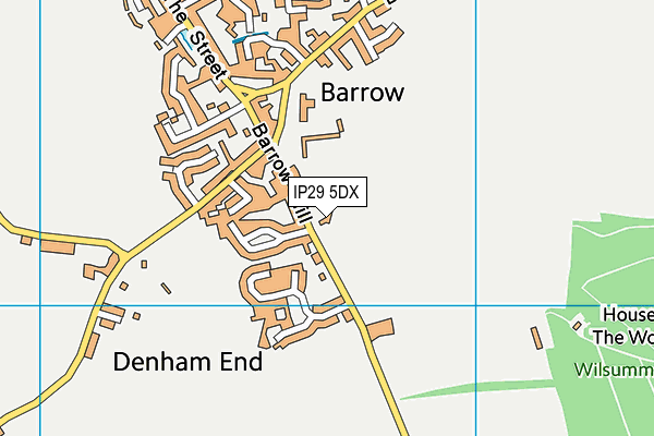 IP29 5DX map - OS VectorMap District (Ordnance Survey)