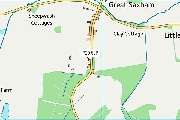 IP29 5JP map - OS VectorMap District (Ordnance Survey)