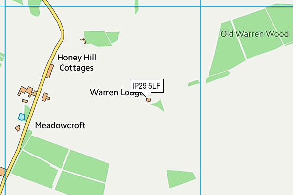 IP29 5LF map - OS VectorMap District (Ordnance Survey)