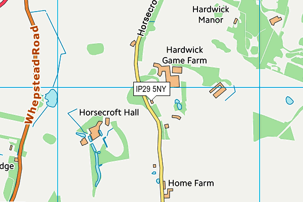 IP29 5NY map - OS VectorMap District (Ordnance Survey)