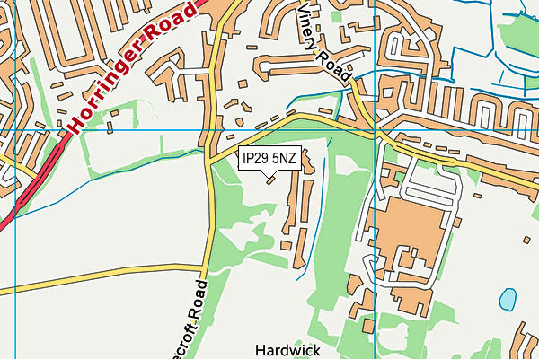 IP29 5NZ map - OS VectorMap District (Ordnance Survey)