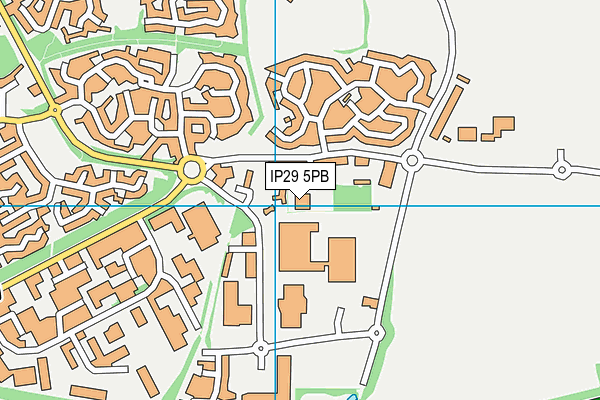 IP29 5PB map - OS VectorMap District (Ordnance Survey)