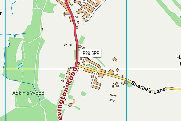 IP29 5PP map - OS VectorMap District (Ordnance Survey)