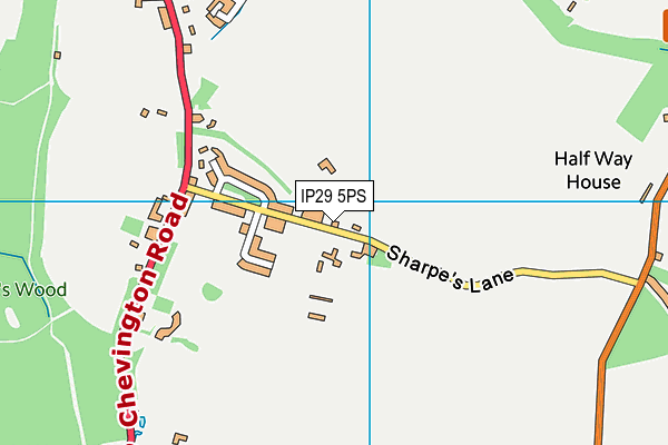 IP29 5PS map - OS VectorMap District (Ordnance Survey)