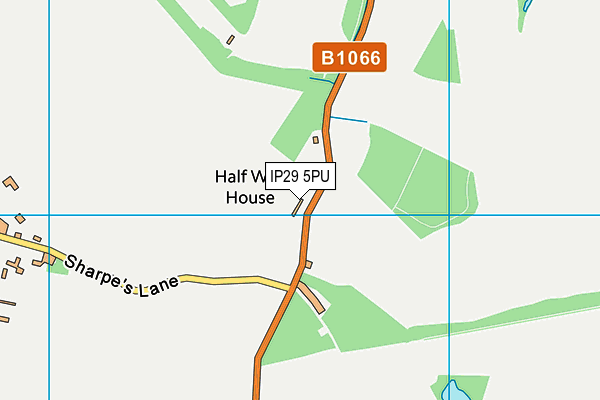 IP29 5PU map - OS VectorMap District (Ordnance Survey)