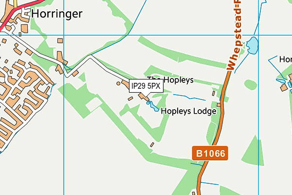 IP29 5PX map - OS VectorMap District (Ordnance Survey)