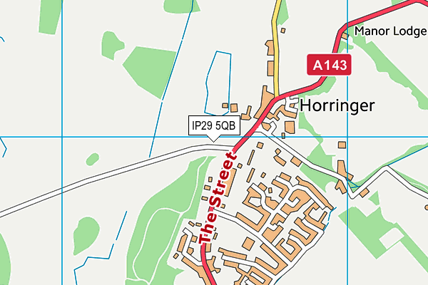 IP29 5QB map - OS VectorMap District (Ordnance Survey)