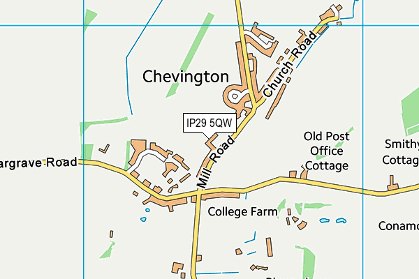 IP29 5QW map - OS VectorMap District (Ordnance Survey)