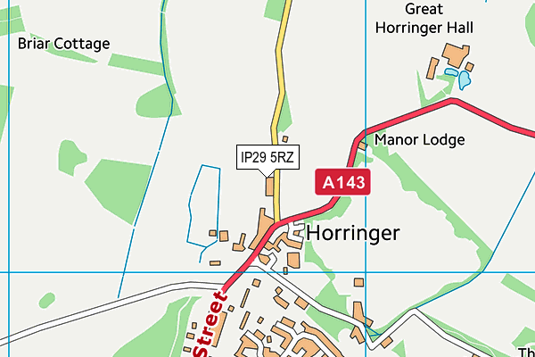 IP29 5RZ map - OS VectorMap District (Ordnance Survey)