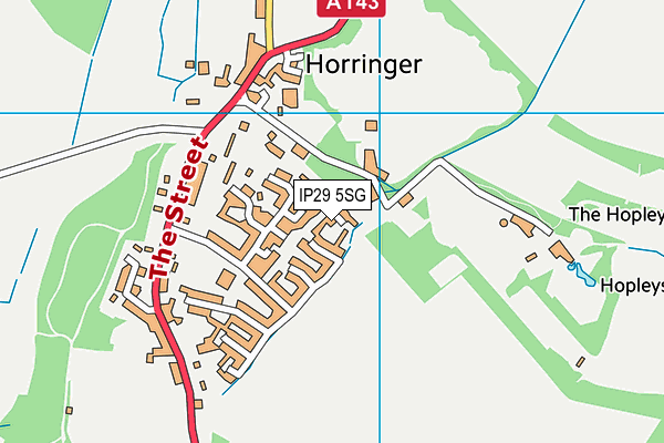 IP29 5SG map - OS VectorMap District (Ordnance Survey)