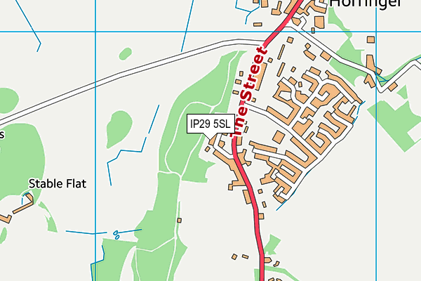 IP29 5SL map - OS VectorMap District (Ordnance Survey)