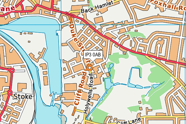 IP3 0AB map - OS VectorMap District (Ordnance Survey)