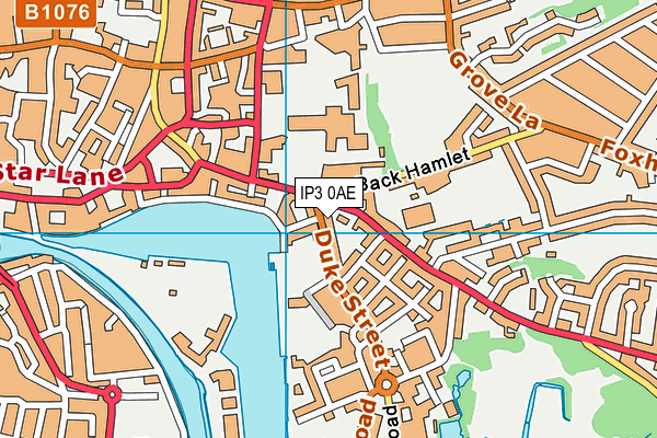 IP3 0AE map - OS VectorMap District (Ordnance Survey)