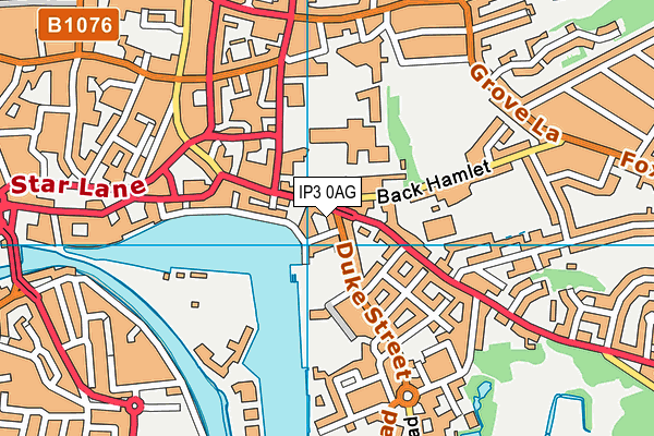 IP3 0AG map - OS VectorMap District (Ordnance Survey)