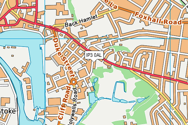 IP3 0AL map - OS VectorMap District (Ordnance Survey)