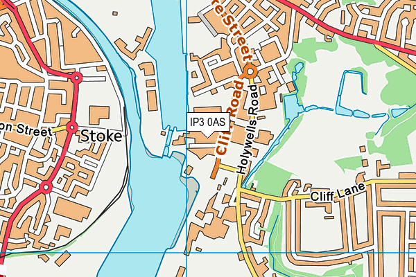 IP3 0AS map - OS VectorMap District (Ordnance Survey)