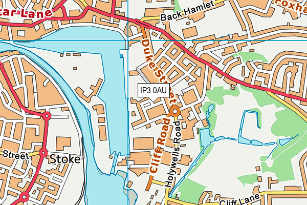 IP3 0AU map - OS VectorMap District (Ordnance Survey)