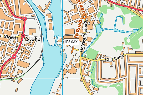 IP3 0AX map - OS VectorMap District (Ordnance Survey)