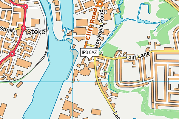 IP3 0AZ map - OS VectorMap District (Ordnance Survey)