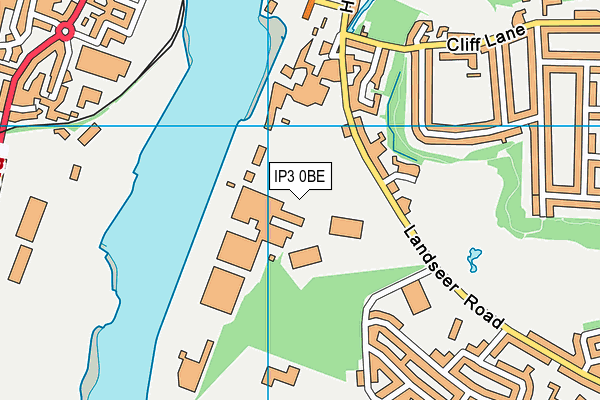 IP3 0BE map - OS VectorMap District (Ordnance Survey)