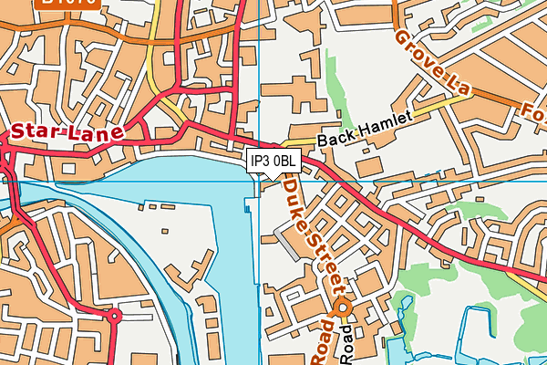 IP3 0BL map - OS VectorMap District (Ordnance Survey)