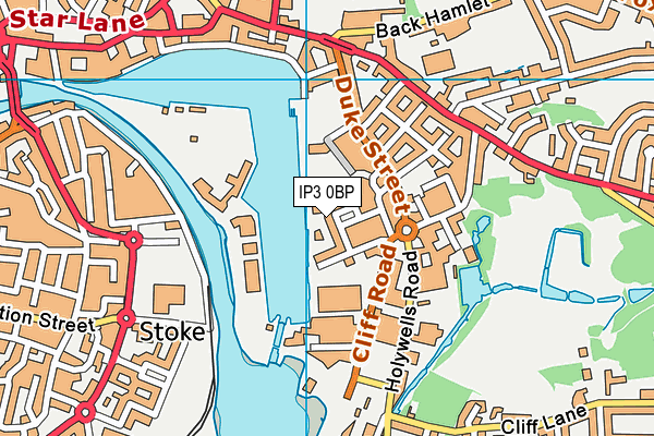 IP3 0BP map - OS VectorMap District (Ordnance Survey)